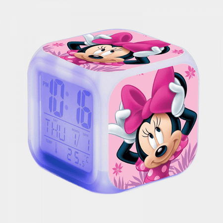 HANNTAOO Digital Alarm Clock for Kids, Mickey_Mouse Pattern 7 LED Color Changing Wake Up Clock with Thermometer Function and Night Light, Gift for Boys Girls A93-034 HTNL#034