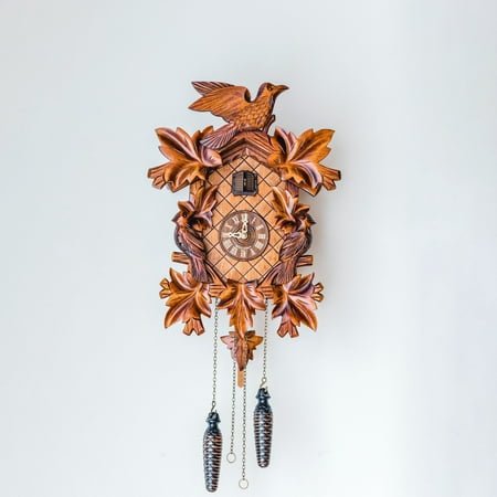 Hermle 21 Brown and Gold Bird Cuckoo Wall Clock