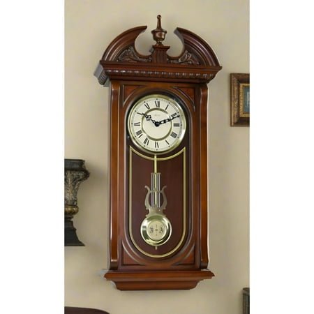 Hermle Westminster Chimes Wooden Wall Clock - 26 - Walnut Finish