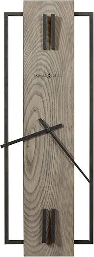 Howard Miller Cement City Oversized Wall Clock II 549-545 – Charcoal Gray Finish Wrought Iron Frame, Seaside Gray Finish Panel, Modern Home Décor, Quartz Movement