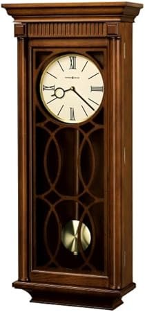 Howard Miller Clearwater Wall Clock II 549-471 – Tuscany Cherry & Brass Pendulum Bob with Quartz, Triple-Chime Movement