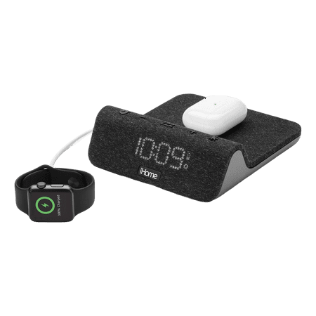 iHome PowerValet Pro 3-in-1 Wireless Charger with USB-A and USB-C Ports. Model Number IW30BGOL/ IW30BG