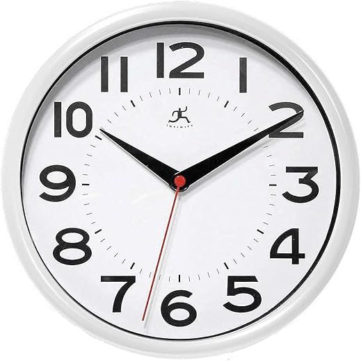 Infinity Instruments Metro White 9-Inch Resin Wall Clock