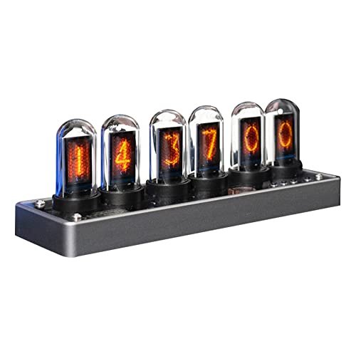 Itigoitie Imitation IPS Nixie Tube Clock,DIY Nixie Clock,Digital Alarm Clock, RGB Creative,LCD Screen,E-Sports Desktop,Reteo Modern Desktop,with Beautiful Gift Box Packaging