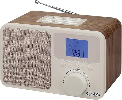 Jensen JCR-315 JCR-315 Digital AM/FM Dual-Alarm Clock Radio with Wood Cabinet