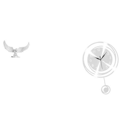 jicheng Resin Angel Sculpture with Winged Figurine and Large Arabic Numerals Quiet Wall Clock Ornament for Office Kitchen Bookshelf Hallway Decor