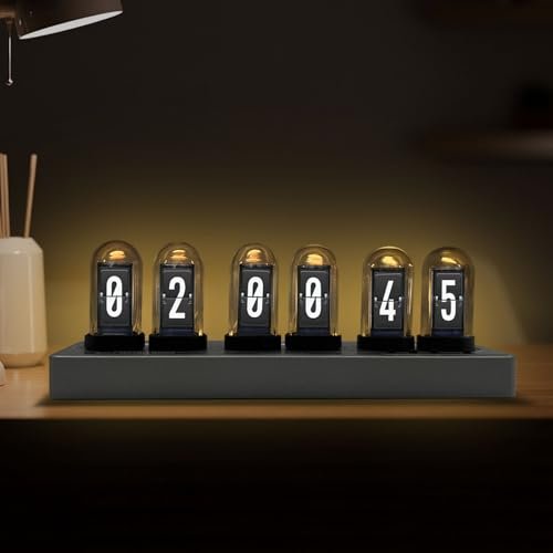 JoFomp Nixie Tube Clock Kit, IPS Color Screen Desk Digital Clock, Glow Tube Nixie Clocks with Web Control/WiFi Accurate Timing/Custom Dial/6 Digital Alarm/12 Pictures/Ambient Light Regulate