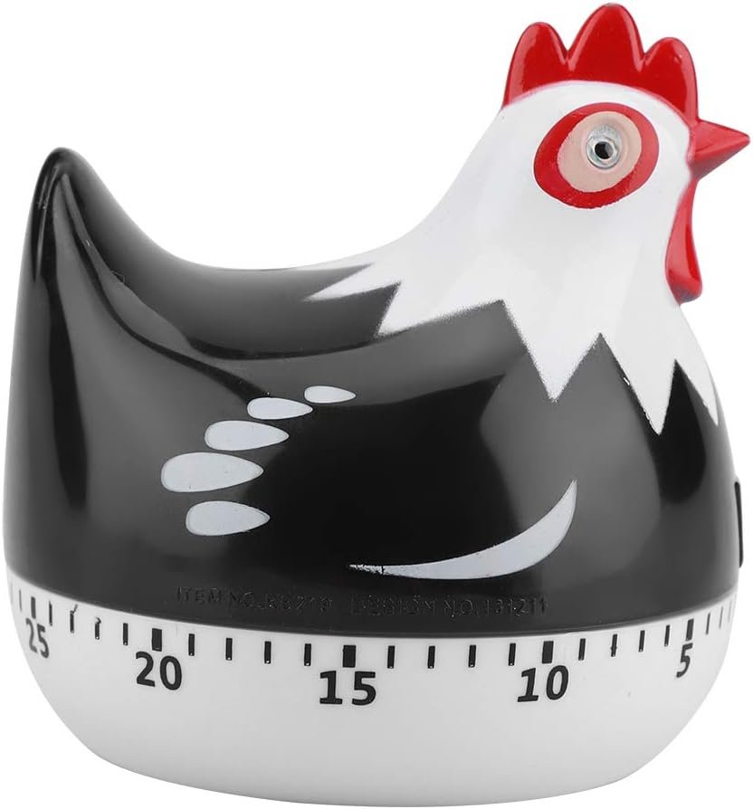 Joyzan Chicken Cartoon Kitchen Timer, Chick Hen Pattern Baking Countdown Mechanical Rotating Loud Alarm Mini Counters Timing Reminder Lovely Cute Manual Egg Animal Time Management Clock Home Study