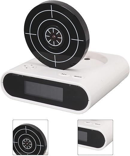 JTLB Gun Alarm Clock-Target Digital Alarm Clock-Shooting Tool Alarm Clock Interesting LED Display Ringtones Customization Modern Target Alarm Clock 5V