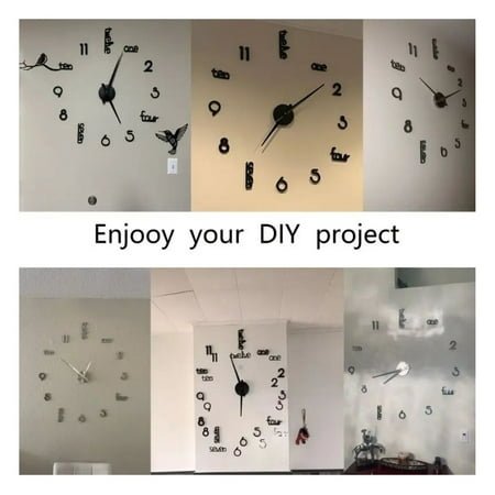 Jumbo Minimalist Wall Clock - Large Frameless Silent Clock for Home Decor, Modern Oversized Timepiece for Living Room, Kitchen, Office