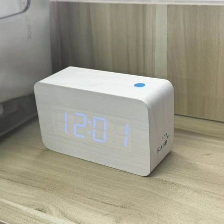 KABB Time Recording Apparatus, LED Decorative Clocks with Blue Display, Modern Decor for Bedroom, Office, Living Room