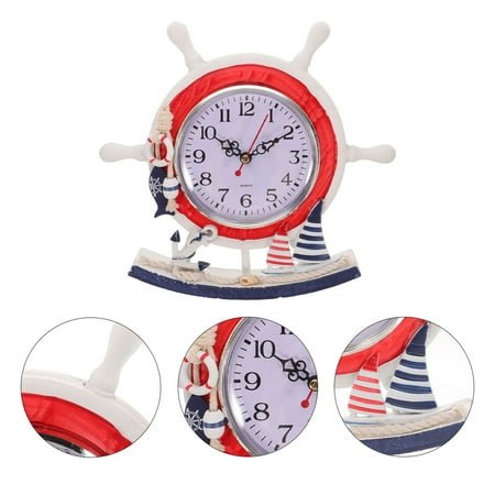 KALLORY Adorable Red Wall Clock with Hanging Rope for Home Decoration and Crafts 7 inch