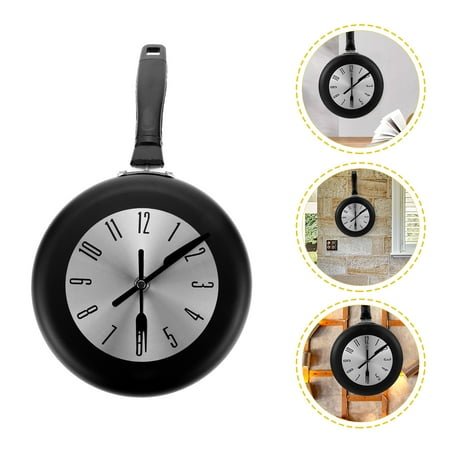 KALLORY Black Stainless Steel Wall Clock Silent Sweep Battery Operated Modern Design for Workspace and Home