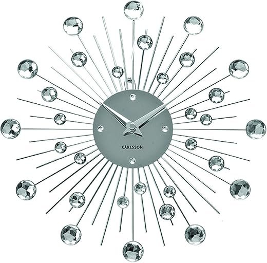 Karlsson Sunburst Wall Clock, Silver