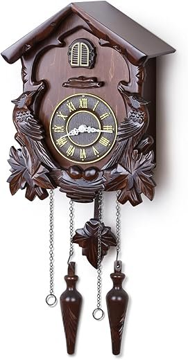 Kendal Cuckoo Clock Large Vintage Wall Clock Handcrafted Wood Cuckoo Clock House Home Decor with Singing Bird & Birds Live in Tree Houses Decoration MX222