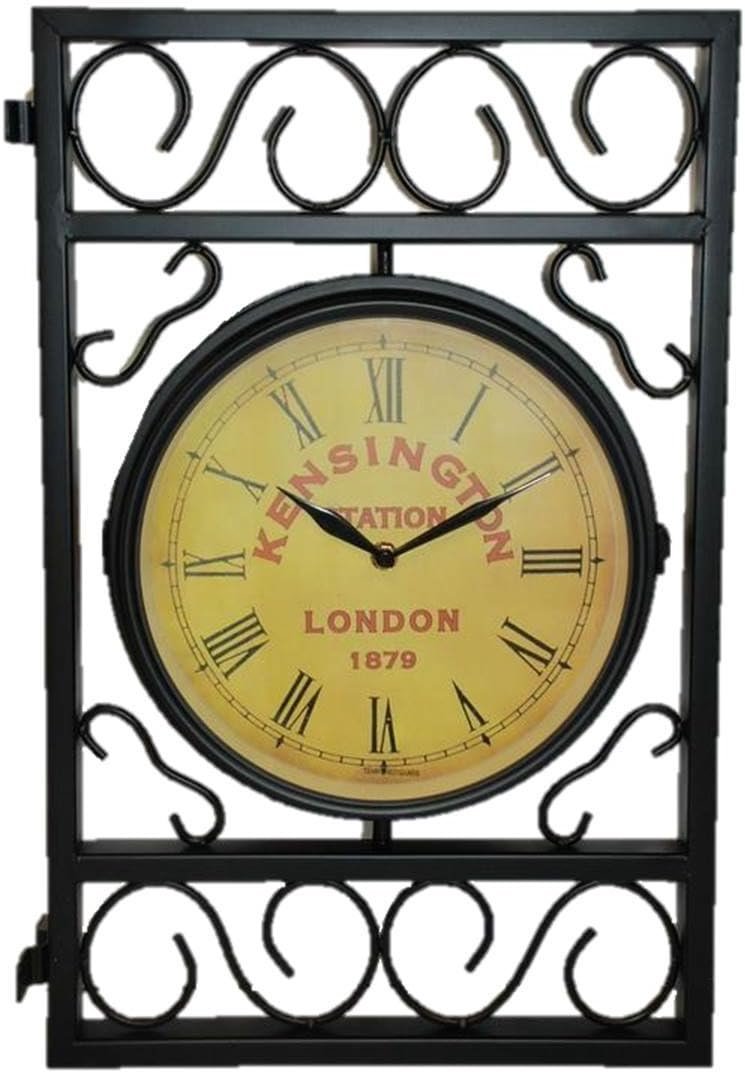 Kensington Station London, 1879, Double Wall Clock for Patio or Garden