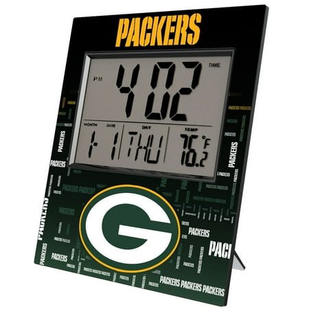 Keyscaper Green Bay Packers Quadtile Digital Desk Clock