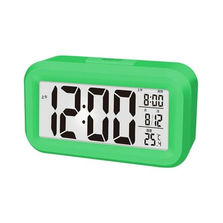 Kids Alarm Clock Boys Upgraded Digital Alarm Clock 4.3in Led Display with Temperature Larger Lound Light Control Portable Snooze Calendar Brightness with Battery Powered Alarm Clock