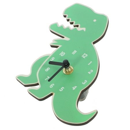 Kids Room Dinosaur Wall Clock Dinosaur Clock Office 17.00X15.00X2.00CM Green