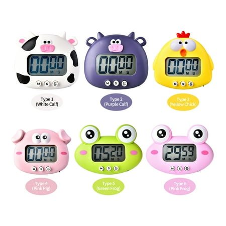 Kitchen ,Clock Time Workout With Stand Loud Cute Animal With Screen Clock Time Kitchen Cute Animal Alarm Screen Clock Stand Loud Alarm Loud Alarm Screen Dsfen Siuke Type 3(Yellow Chick)