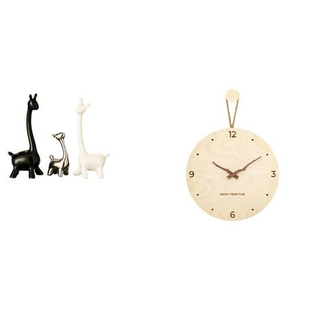Kuntesetty Elk Deer Statue Ceramic Giraffe Statue Home Decor Wall Clock Decorative Wall Clock Living Room Wooden Wall Hanging Clock Modern Decor Ceramic
