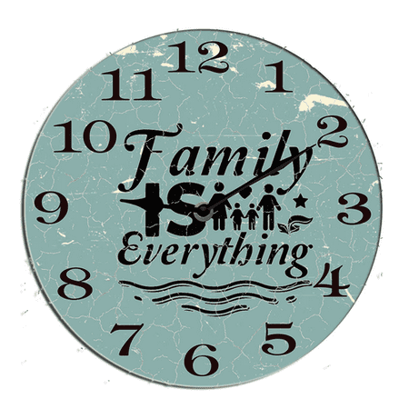 Kurmntregon Family Is Everything Wall Clock Family Quote Non Ticking Silent Quartz Classroom Bedroom Living Room Office Gym Kitchen Bathroom Patio Decor Decorative Clocks Round 10