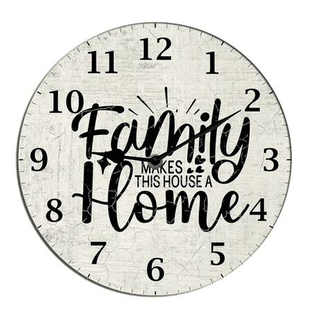 Kurmntregon Family Makes This House a Home Wall Clock Family Quote Silent Non Ticking Clock Decorative For Living Room, Kitchen, Home,Bathroom, Bedroom, Office Or School Round 10