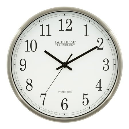 La Crosse Technology 12 inch Atomic Analog Metal Wall Clock, WT-3126B