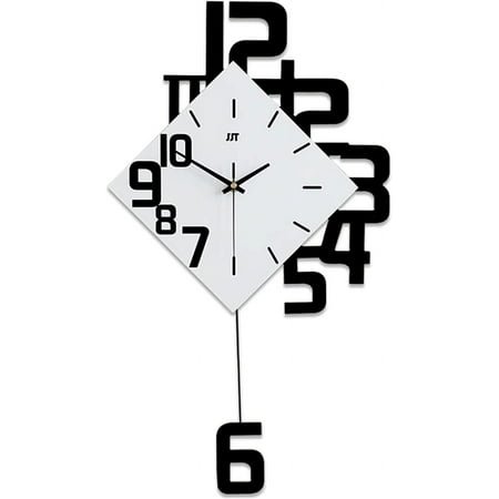 Large Wall Clocks for Living Room Decor Silent Pendulum Wall Clocks Battery Operated Non-Ticking Square 3D Creative Clocks Wall Decor for Bedroom Kitchen Office Home Decorative