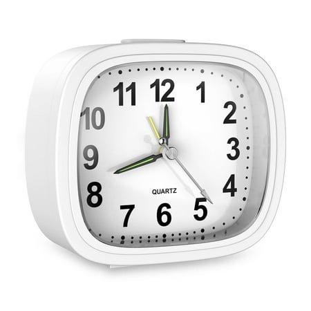 LIUJUAN Silent Alarm Clocks Bedside Non Ticking Battery Powered Table Clocks Luminous Analogue Clock for Heavy Sleepers Travel