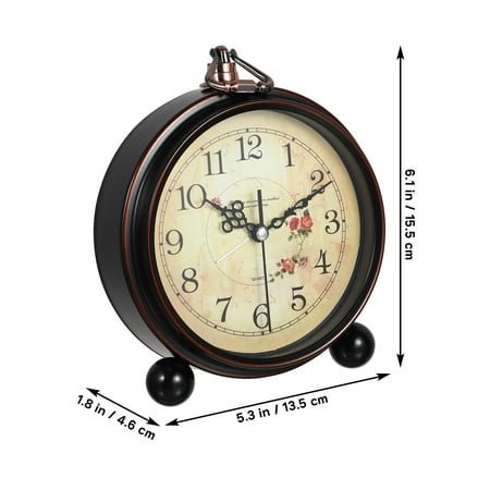 LOLIPPYY 1Pcs Desk Clock for Classic Users Easy Time Reading Metal and Glass 5.9X5.1X1.8In