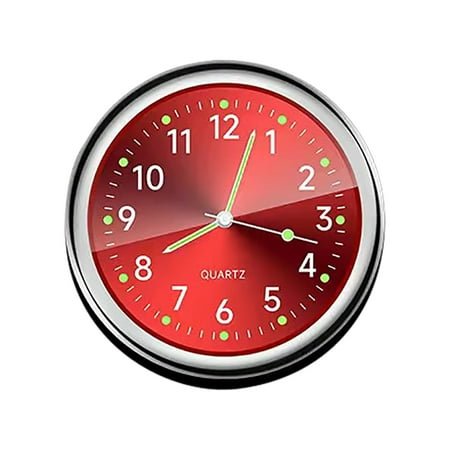Lydiaunistar Mini Car Dashboard Clock - Luminous Analog Stick-On/Magnetic Clock for Motorcycle, Car, Wall Decor - 1.57 Diameter, Steel Construction, Easy to Read in Dark