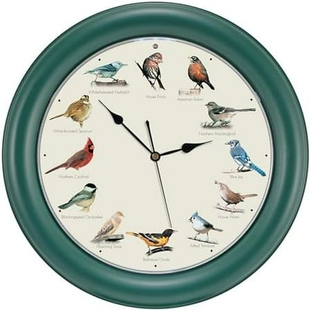 Mark Feldstein, The Original Singing Bird Clock, 10.7 Inch, Green