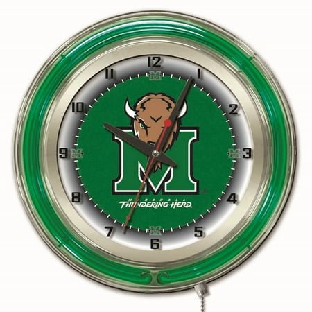 Marshall Thundering Herd 19 Neon Wall Clock