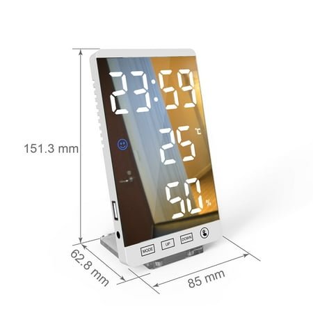 Masteelf Programmable LED Screen Clock Display Sign USB Charging Alarm
