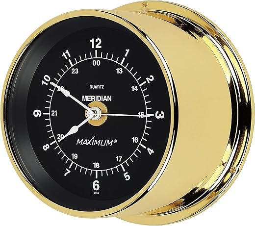 MaXimum Meridian Accurate Time Clock - Brass Case, Black Dial