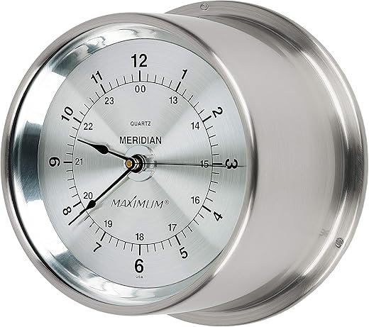 MaXimum Meridian Accurate Time Clock - Nickel Case, Silver Dial