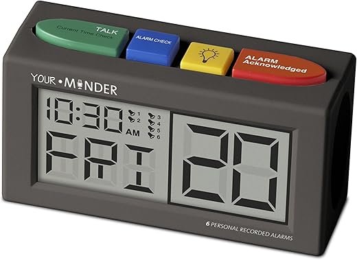 MEDCENTER Your Minder Voice Record and Alarm Replay Reminder Clock with Loud, Easy Set, Multiple Alarms, Recordable Talking Alarm Clock for Medication Reminders, Gift for Mom, Dad, Elderly, & Seniors