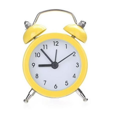 Mini Metal Twin Bell Alarm Clock Loud Clocks Vintage Bedside Analogue A5U4