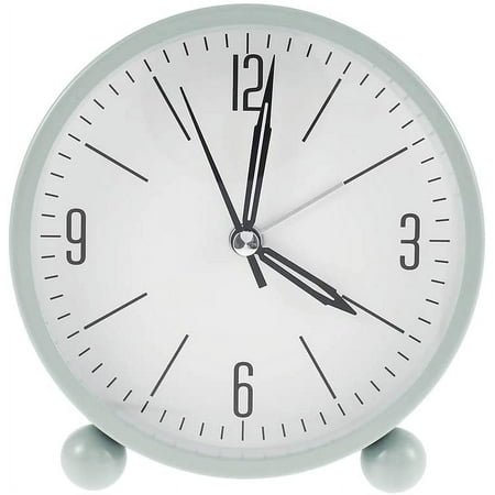 Miuline Silent Alarm Clocks Bedside Non Ticking Battery Powered with Night Light Table Clocks Simply Function Travel Desk Alarm Clock for Bedroom Office (Green)