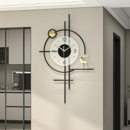 Modern Decorative Wall Clock,Large Metal Wall Clock, Non Ticking Quartz Clock,Modern Home Decoration, Artwork Decor, Decoration Clock for Living Room Bedroom Office Kitchen