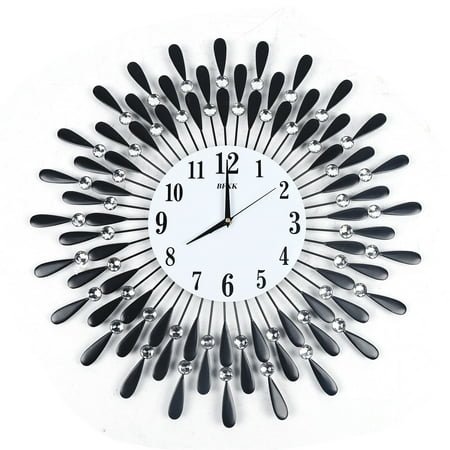 Modern Round Large Wall Clock 3D Luxury Style Metal Silent Clocks Home Decor For Living Room