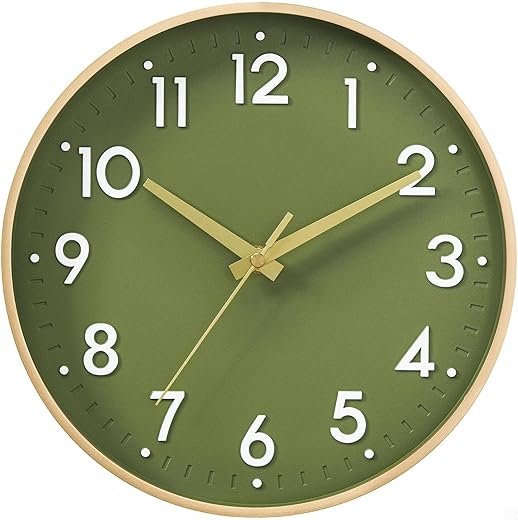 Mosewa Wall Clock 8 Inch, Battery Operated Silent Non-Ticking Modern Analog Clock Decorative for Kitchen, Bedroom, Office, Living Room(Gold)