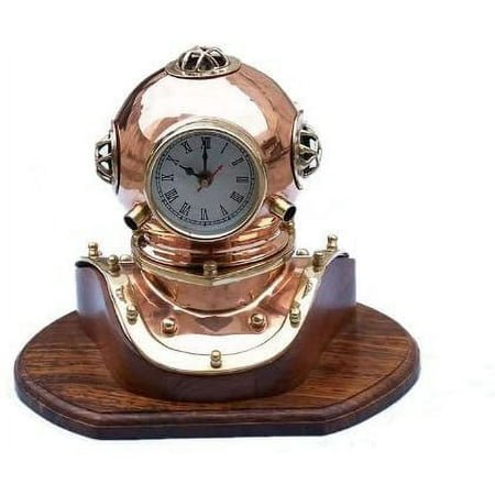 Nagina International, Copper Divers Helmet Clock, 12, Cooper