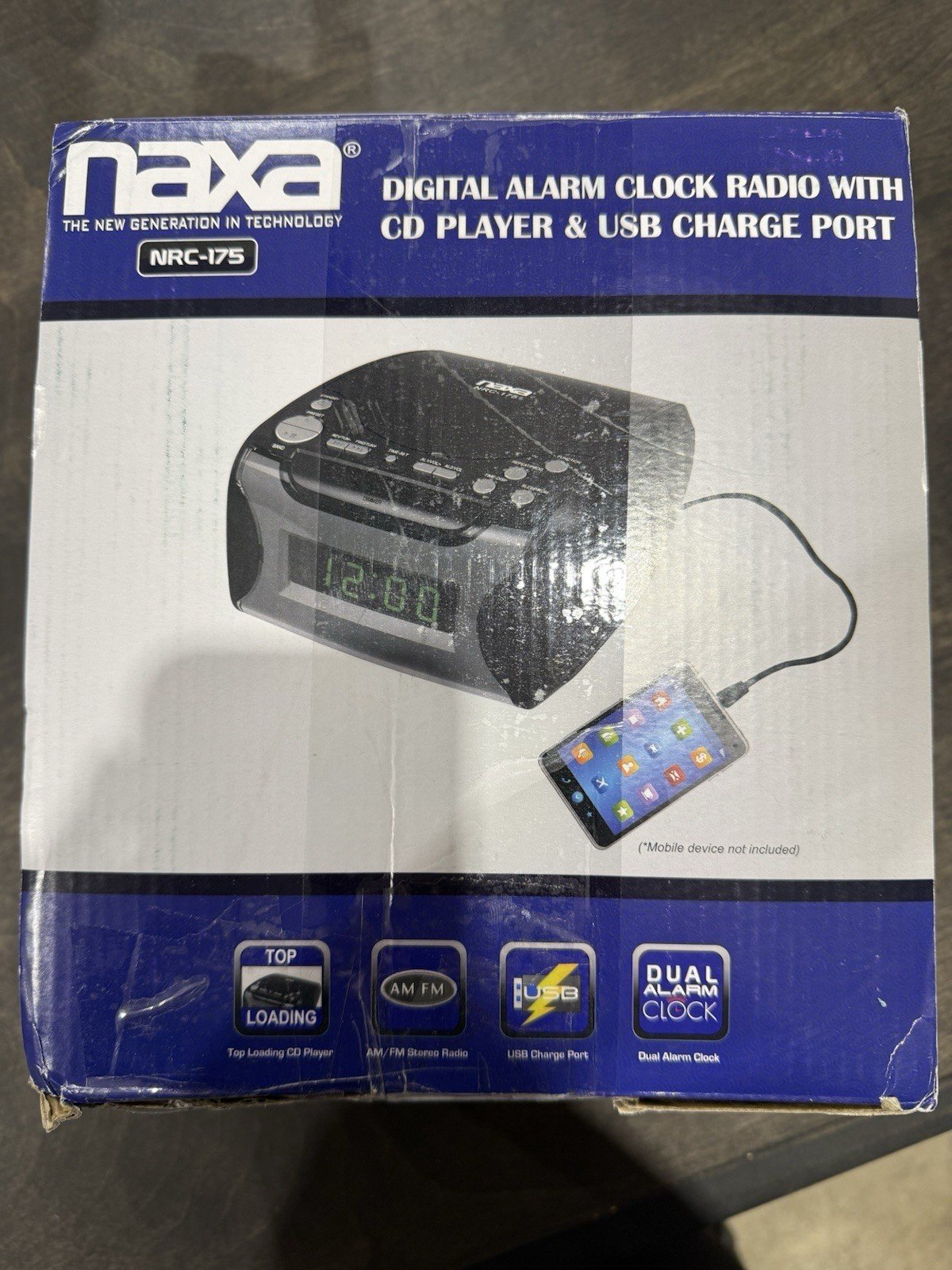 Naxa Digital Alarm Clock with Digital Tuning AM-FM Radio and CD Player