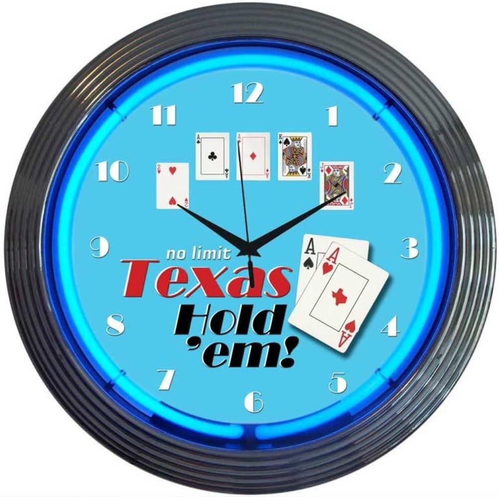 Neonetics Poker Texas Hold 'Em Neon Wall Clock, 15-Inch
