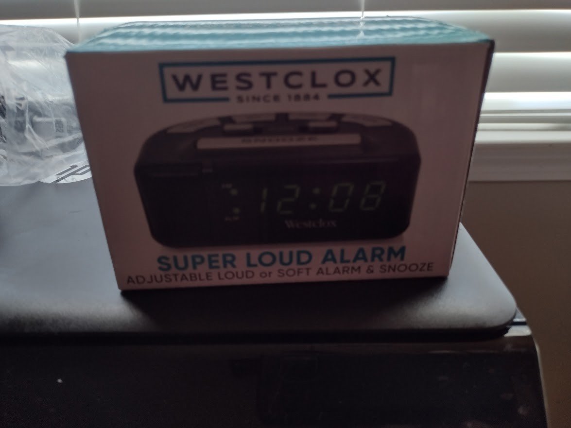 NIB Westclox Extra Loud Alarm Clock for Heavy Sleepers LCD Display in Black