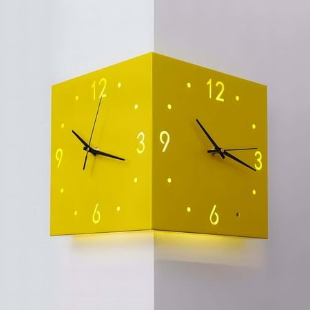 Nordic Modern Square Wall Clock, Sleek Glass Corner Clock for Office & Home Decor, Contemporary Stylish Timepiece