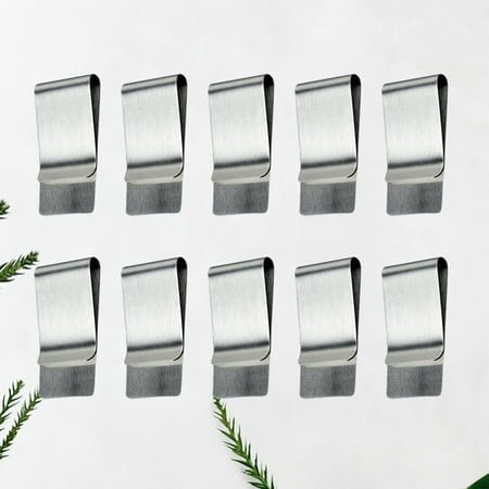 OFFIGAM Set of 10 Stainless Steel Money Clips Cash Holders Wallet Accessories for Home Office Use