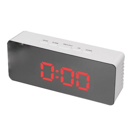 OUNONA Multi-Function LED Alarm Clock with Radio USB Powered Large Display Red Light